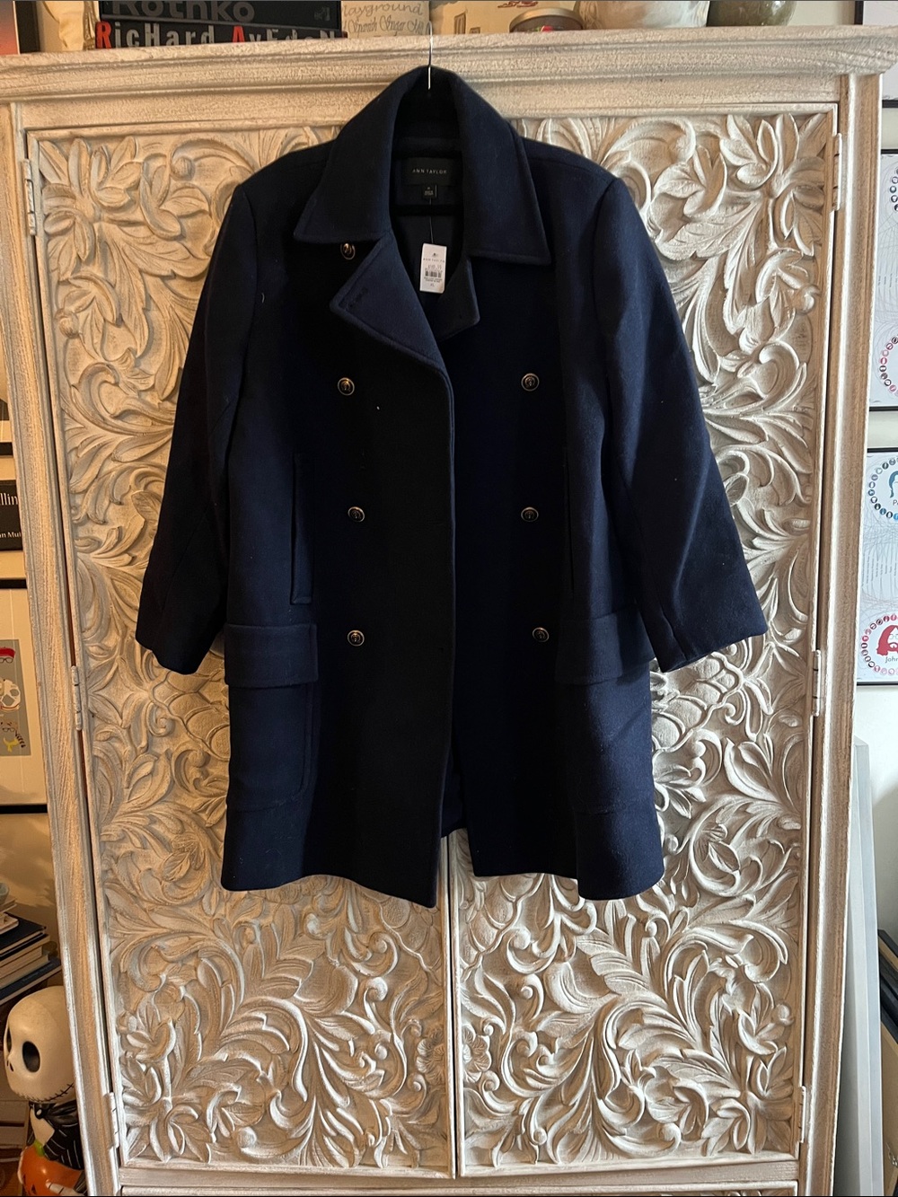 NWT Ann Taylor Navy Wool Coat